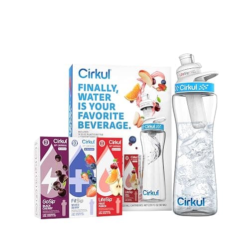 Cirkul 22oz Clear Plastic Bottle with 3 No Sugar, 0 Cal Flavored Water Sips thumbnail 2