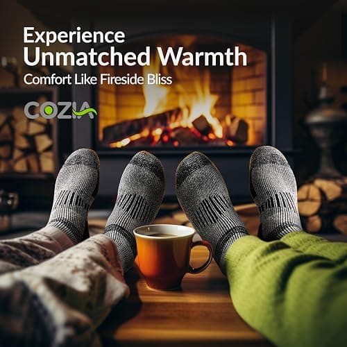 COZIA Merino Wool Socks for Men and Women Warm thermal Boot Hiking Socks 3 Pairs thumbnail 2