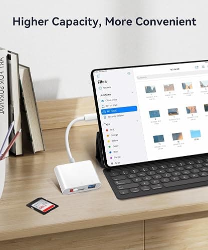 WNXSLOAD USB-C SD Card Reader, Memory Card Reader for Micro SD/SD Cards, Type C SD Adapter Compatible with iPhone 15 16, Samsung Galaxy, MacBook, iPad and More USB C Devices - 3 Slots thumbnail 6