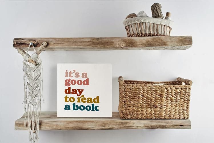 KEUSPI Library Wooden Sign,It's a Good Day to Read a Book,Home Library Signs,Reading Room Corner Decor for Classroom,Book Shelf Decorative,Bookish Decorative,Reading Sign 5x5 inch thumbnail 4
