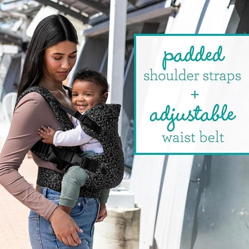 Infantino Flip Advanced 4-in-1 Baby Carrier - Ergonomic, Convertible, Face-in and Face-Out Front and Back Baby Carrier for Newborn to Toddler 8-32 lbs, Black & Gray Leopard thumbnail 6