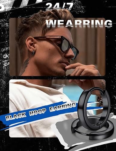 Jstyle 3Pairs Stainless Steel Mens Womens Hoop Earrings Huggie Ear Piercings Hypoallergenic 12/16/20mm thumbnail 4