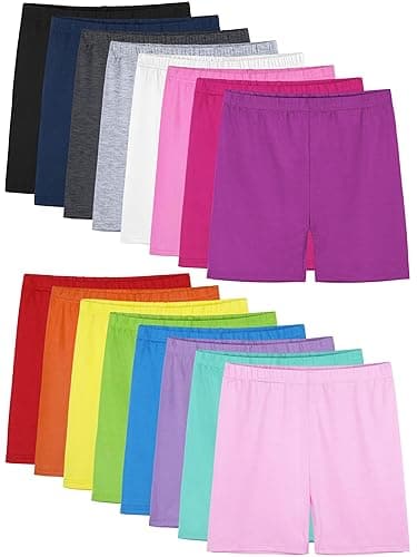 FEOEOR 16 Pack Girls Dance Shorts Toddler Bike Biker Under Dress Cartwheel Kids Shorts Multi-Color Girls Clothes