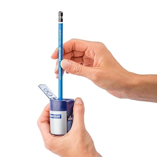 STAEDTLER Double-Hole Tub Pencil Sharpener: Dual Size Manual Sharpener for Standard Graphite & Colored Pencils - Compact Design - Ideal for Classroom, Home, Office, & Art Studio thumbnail 6