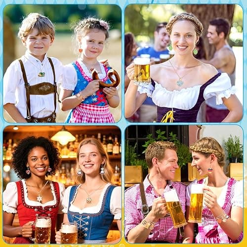 MARFOREVER 40Pcs/20 Pairs Oktoberfest Charms for Jewelry Making, Beer Theme Festival Charm German Beer Mug Pretzel Dangle Charms for Bracelet Necklace Earrings Making Accessories thumbnail 7
