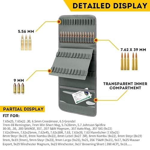 bvya Tactical Molle Outdoor 100 Rounds Rifle Ammo Bag Foldable Utility Hunting Rifle Magazine Pouch 100 Rifle Bullets Cartridge Holder for .22LR .222 .223 REM 5.56mm thumbnail 3