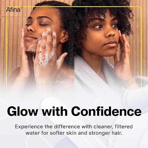 Afina Filtered Shower Head - Water Softener Showerhead with KDF-55 Filter for Hard Water - High Pressure Rain Fall Experience - Universal Fit (Chrome) thumbnail 6