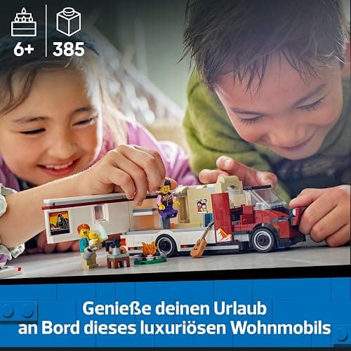 LEGO City Abenteuer-Wohnmobil - Wohnwagen Spielzeug für Jungen und Mädchen ab 6 Jahren - Inkl. 3 Minifiguren und Camping Zubehör - Geschenkidee zum Geburtstag und für die Feiertage 60454 thumbnail 4