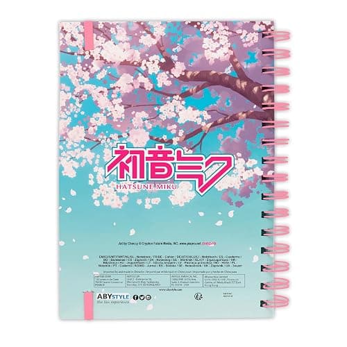 ABYSTYLE Hatsune Miku Cherry Blossom Hardcover Spiral Notebook 8.5" x 6.3" 180 Lined pages Anime Office Supplies thumbnail 2
