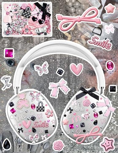 RQAYE Junk case charms,Junk Phone Case Charms Kit,Pink Charms for Customizing Diy Cases,With Cute Bow,Flatback Pearls thumbnail 4