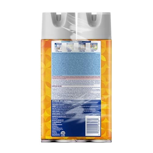 Lysol Disinfectant Spray, Household Cleaning Supplies, Disinfecting Multi-Purpose Room Spray, Antibacterial Sanitizer, Deodorizer, Kills Hantavirus, Mango & Hibiscus, 19 Fl Oz (Pack of 2) thumbnail 2
