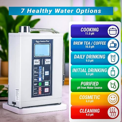 Aqua Ionizer Deluxe 7.0 | Water Ionizer | Alkaline Water Filtration System | Produces pH 4.5-11.0 | Up to -800mV ORP | 4000 Liters Per Filter | 7 Water Settings thumbnail 4