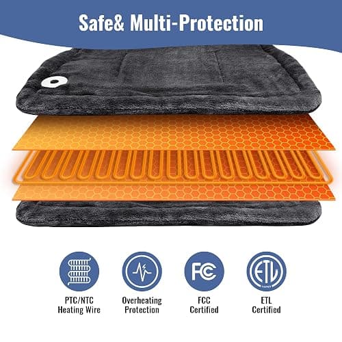 Tefici Heating Pad for Back Pain,Birthday Christmas Gifts for Mom Men,FSA Eligible Items Only List,24'' x33''Fast Heating, Electric Heat Pad, 2H Auto-Off,Neck and Shoulder Heat Pad,ETL Certified,Gray thumbnail 4