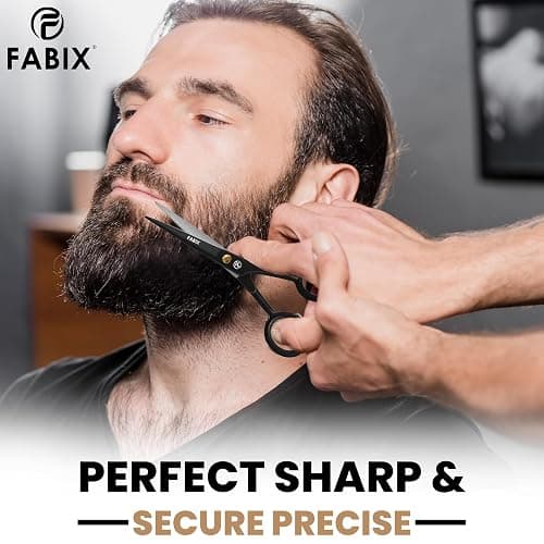 5” Professional Beard Mustache Scissors with 1 Beard Comb, 1 Mustache Comb and Travel Pouch - Perfect Beard Trimming Scissors for All Facial Hair Scissors - Grooming Scissors thumbnail 5