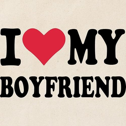 CafePress I Love My Boyfriend Tote Bag Reusable Natural Beige Canvas Shopping Bag thumbnail 3