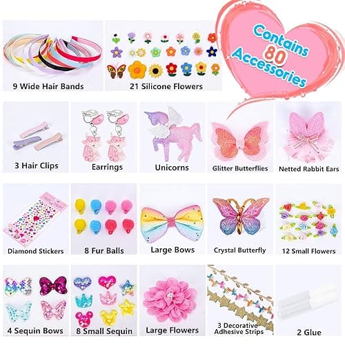 Headband Making Kit, DIY Hair Accessories Make Your Own Fashion Headband Toys for Girls 4-10 Gifts 8-12 Years Old Kids Craft Kit Arts and Crafts for Kids - Multi thumbnail 4