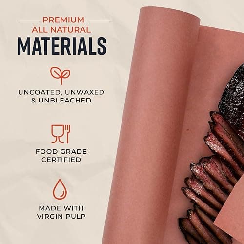 Bryco Goods Pink Butcher Paper Roll 18"x175' (2100 Inch) - USA Made - Food-Grade Peach Butcher Paper for Smoker, BBQ, Grilling, Smoking Meat - Unbleached, Uncoated & Unwaxed thumbnail 3