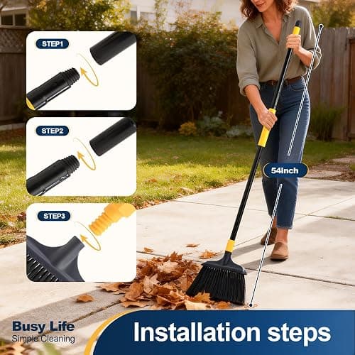 Yocada Heavy-Duty Broom Outdoor Commercial Broom 54Inch | for Courtyard Garage Lobby Mall Market Floor Home Kitchen Room Office Pet Hair Rubbish thumbnail 4