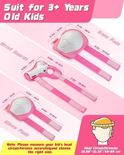 Kids Bike Helmet Set, Adjustable Helmet for Ages 2-3-5-8-14 Year Boys Girls, Toddler Pad Set with Knee and Elbow Pads for Bike, Roller, Skating, Scooter, Longboard and More Sports, 6 Color thumbnail 3