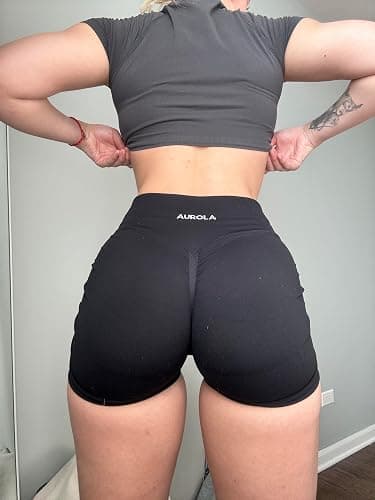 AUROLA Influence Workout Shorts for Women,2.5 3.5 4.5 5.5 6.5 No Roll Up Squat Proof Scrunch Seamless Compression Gym Short thumbnail 6