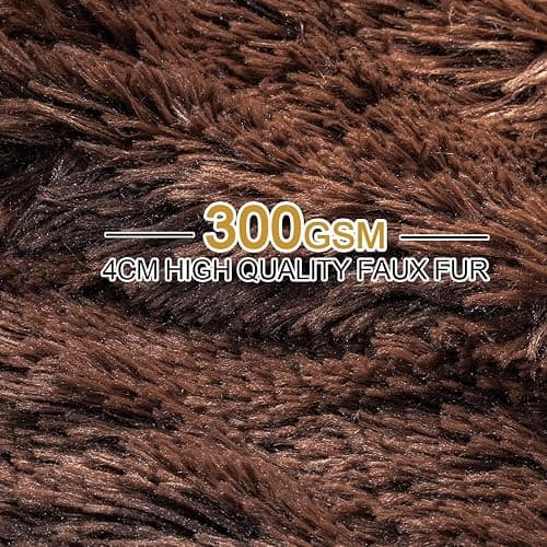 YUSOKI Long Faux Fur Throw Blanket for Sofa Couch,2 Layers,2.1lb,All Ages,Home Decoration, (Brown,50" x 60") thumbnail 7