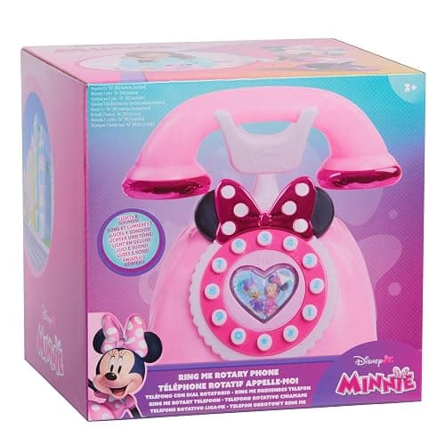 Disney Junior Minnie Mouse Ring Me Rotary Style Phone with Lights and Sounds, Pink, Kids Toys for Ages 3 Up by Just Play thumbnail 8