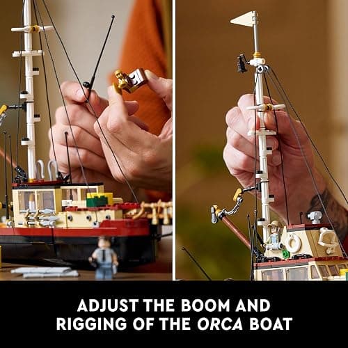 LEGO Ideas Jaws Set - Diorama Kit for Fans of The Classic Movie - Shark Toy - Movie Memorabilia Gift for Adults - Includes Orca Boat and Chief Brody, Hooper and Quint Minifigures - 21350 thumbnail 4
