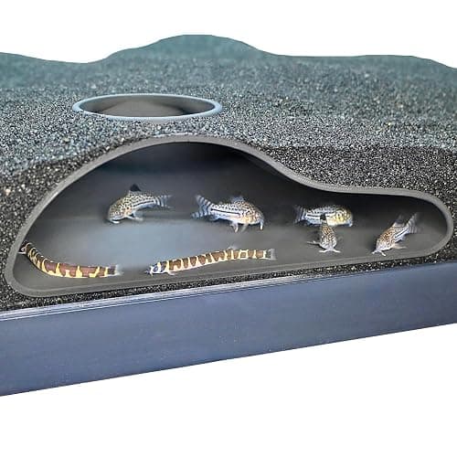 Aquarium Underground Tunnel Cave Natural Curve | Viewing Fish & Shrimp Under Gravel Tunnel | Fish Tank Decor Decoration Hideout Perfect for Corydora Catfish, Kuhli Loach, Clown Loach, Pleco - Image 1