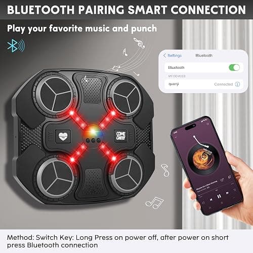 Music Boxing Machine Sport Toys for Kids and Adults,Wall Mounted Bluetooth Smart Punching Target,Training Pad Toy with Boxing Glove,Ideas Toys for Boys Girls Kids 3 4 5 6 7 8 9 10 11 12+ Years Old thumbnail 2