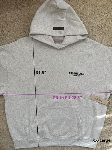ESSENTIALS F.o.G Pullover Hoodie Cotton Blend Oversized, baggy fit. choose One or Two size down. Check photo for size. - X-Small - Light Oatmeal thumbnail 6