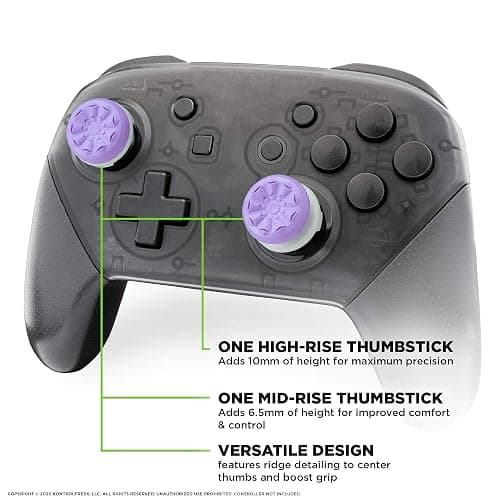 KontrolFreek FPS Freek Galaxy Performance Thumbsticks for Nintendo Switch | 1 Mid-Rise, 1 High-Rise Concave | Purple thumbnail 2