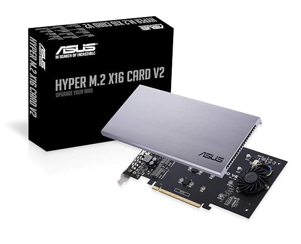 ASUS Hyper M.2 X16 PCIe 3.0 X4 Expansion Card V2 Supports 4 NVMe M.2 (2242/2260/2280/22110) Upto 128 Gbps for Intel VROC and AMD Ryzen Threadripper NVMe Raid - Image 1