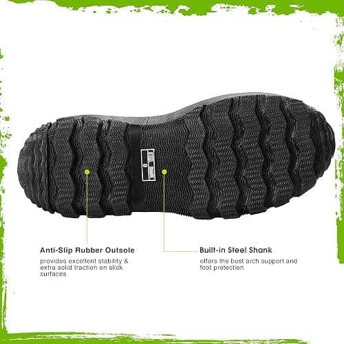 TIDEWE Rubber Boots for Men, 5.5mm Neoprene Insulated Rain Boots with Steel Shank, Waterproof Mid Calf Hunting Boots, Sturdy Rubber Work Boots for Farming Gardening Fishing thumbnail 6