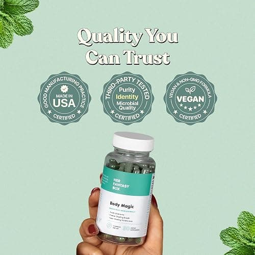 Her Fantasy Box | Body Magic | Chlorophyll Capsules - 30 Vegan Capsules for Detox, Digestion, Gut Health, Skin Support, and Oily Skin - Natural Energy Booster thumbnail 6