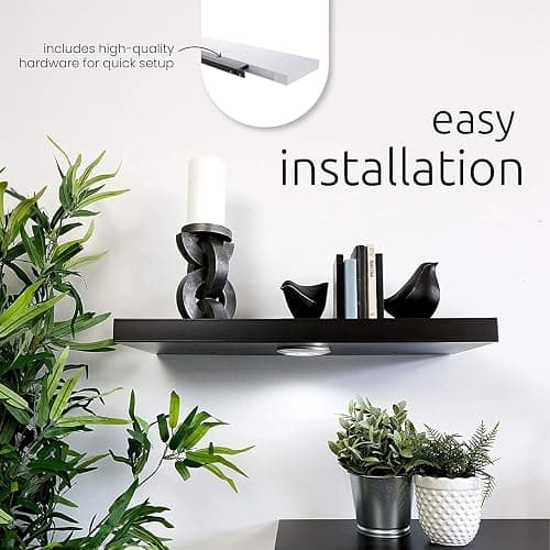 Kiera Grace Stockholm Aberg LED Light Floating Shelf, Modern Wall Shelves with Touch-Activated Lights, Ideal for Home Decor, 24", White, Pack of 1 thumbnail 6