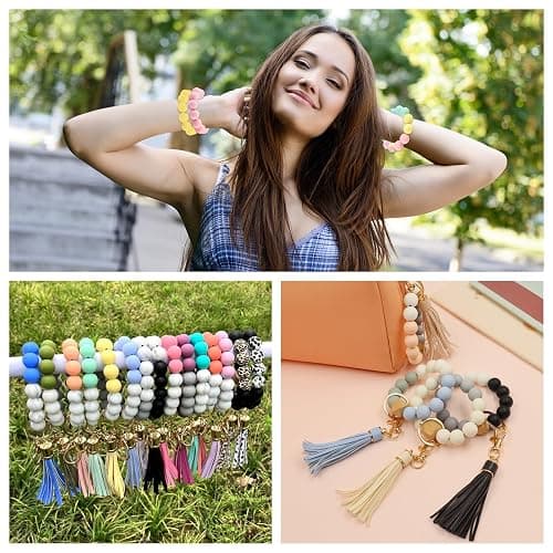 ASTARON 100 Pcs 15mm Silicone Beads for Keychain Making, Light Blue Round Rubber Beads Bulk for Bracelets Beadable Pens Decorations Crafts Supplies thumbnail 5