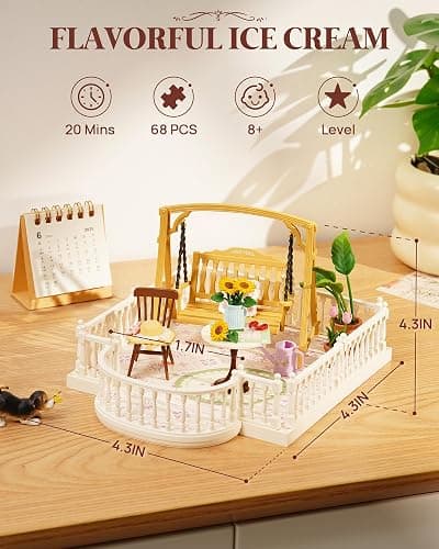 Rolife Super Creator Accessories Sunny Break Terrace, Tiny House Building Blocks for Little Dolls, DIY Plastic House Model Building Kits for Teens, DIY Crafts/Hobbies for Adults (Sunny Break Terrace) thumbnail 2