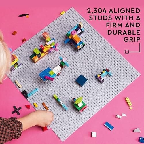 LEGO Classic Gray Baseplate Square 48x48 Stud Foundation to Build, Play, and Display Brick Creations, Great for City Streets, Castle, and Mountain Scenes, 11024 thumbnail 4