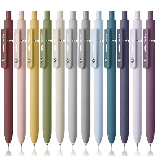 Mr. Pen- Retractable Gel Pens, 12 Pack, Morandi and Vintage Barrels, Fast Dry, Black Gel Pens Fine Point 0.5mm, Aesthetic Pens for Journaling - Image 1