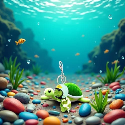 Dwuww Green Plush Turtle Keychain, Funny Pendant Plush Doll Portable for Wallet Tote Bag Belt Phone, Car Keychains and Charms thumbnail 7