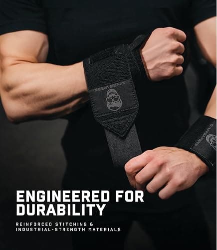 Gymreapers Weightlifting Wrist Wraps (IPF Approved) 18" Professional Quality Wrist Support with Heavy Duty Thumb Loop - Best Wrap for Powerlifting Competition, Strength Training, Bodybuilding thumbnail 3