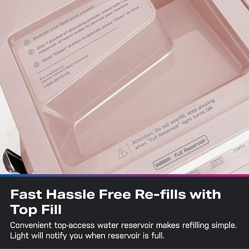 GE Profile Opal Mini Nugget Ice Maker, Chewable Ice in 5 min, 36 lbs/Day | Soft Pebble Ice, Top Fill Water Reservoir, WiFi & App Control, Portable & Compact, 1 Pack Descaler & Scoop Included thumbnail 6