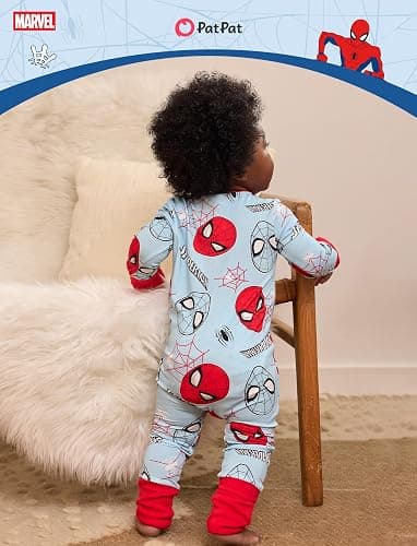 Disney Princess Stitch Marvel Baby Viscose Made from Bamboo Long Sleeve Footie Romper Zipper Sleep Outfit Newborn to Infant thumbnail 4