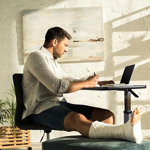 Vaunn Medical Adjustable Overbed Bedside Table with Wheels (Hospital and Home Use) thumbnail 8