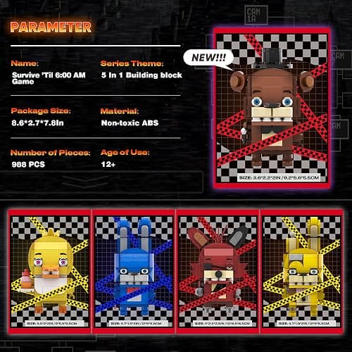 Thcbme Security Breach Building Block Toy, 5 Characters Action Figure, Horror Game Toys Merch Building Set Toy, 988Pcs thumbnail 5