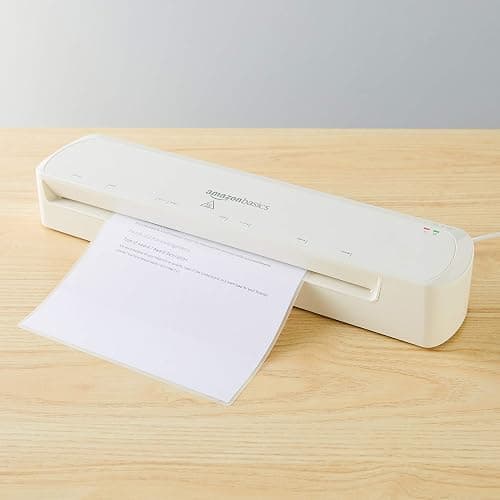Amazon Basics 12-Inch Thermal Laminator Machine, Easy to Use for Home Office or School, 12-Inch, White thumbnail 5