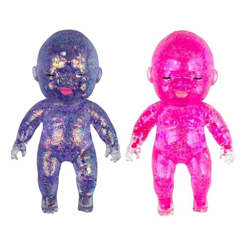 ORB Sugar Swaps Jumbo Baby Squishies Pink and Purple 2 Pack - 2 Big, Sparkly Sugar Baby Squishy Toys to Stretch, Squeeze, Collect, Trade - Stress Relief, Sensory and Fidget Toys for Kids and Adults thumbnail 2