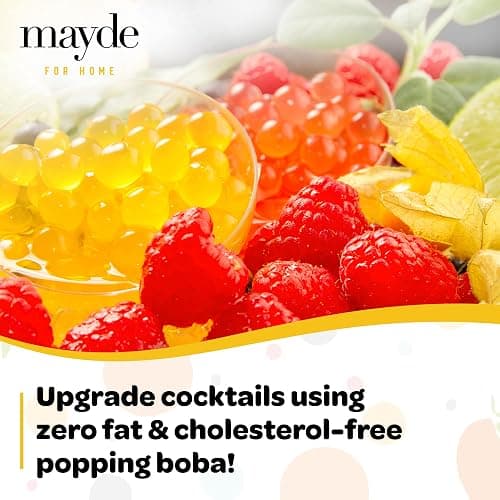 Mayde Bursting Popping Boba Pearls, Strawberry, Mango, Passion Fruit, Kiwi, Blueberry, Pomegranate - 6 Flavor Party Kit (490 gms, 6 pack) thumbnail 5