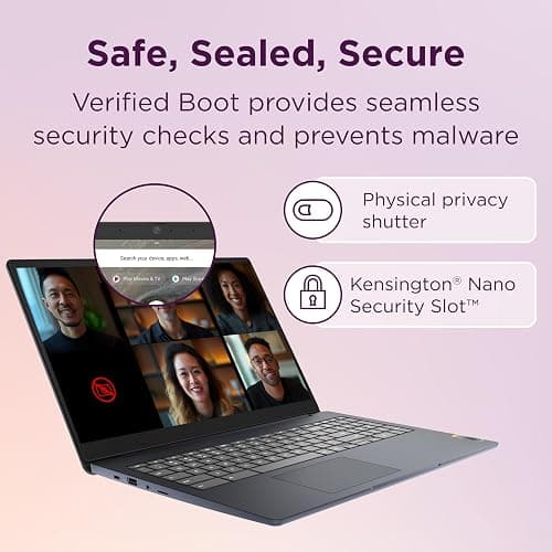 Lenovo IdeaPad 3i Chromebook, 15.6” FHD Display, Intel Celeron N4500, 8GB RAM, 64GB eMMC, 1920x1080 px, 720p Camera, Chrome OS, Abyss Blue thumbnail 5