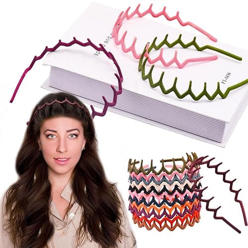 Duufin 12 Pieces Plastic Zig Zag Headbands with Teeth Sharks Tooth Headband Wave Comb Non Slip Headband Colorful Teeth Headbands for Girls and Women thumbnail 3